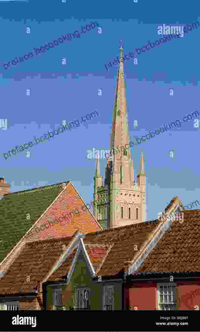 A Cathedral Soars Above The Rooftops Of A City. Scenes Characters Of The Middle Ages (Illustrated)