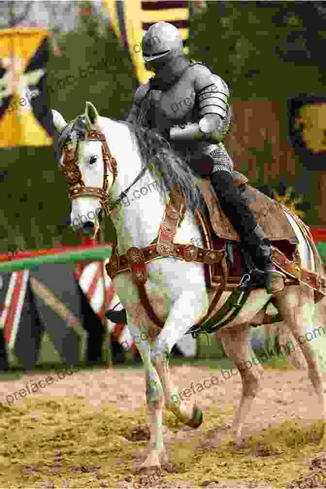 A Knight In Full Armor Rides On Horseback. Scenes Characters Of The Middle Ages (Illustrated)