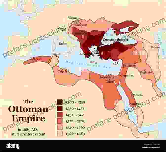 A Map Of The Ottoman Empire At Its Greatest Extent. The Ottomans: Khans Caesars And Caliphs