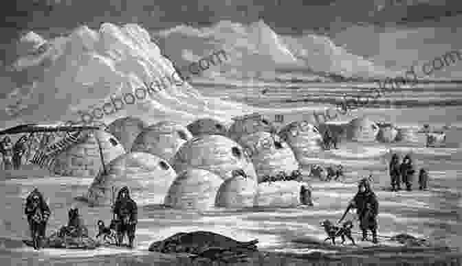 A Small Inuit Village Nestled Amidst Snow Covered Hills, With Traditional Igloos And Sled Dogs In The Foreground. The Northern Horizons Of Guy Blanchet: Intrepid Surveyor 1884 1966: Intrepid Surveyor 1884 1966