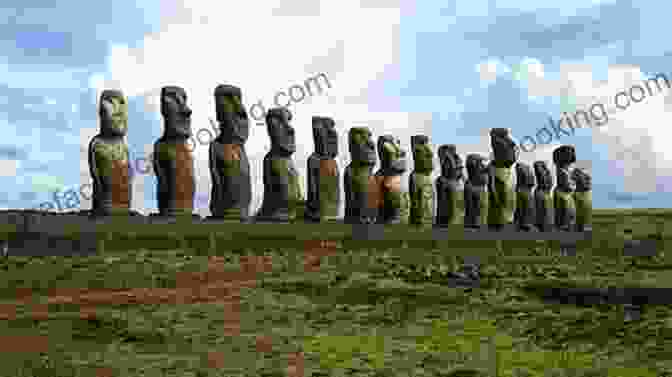 A Wide Shot Of The Statues On Easter Island With The Pacific Ocean In The Background. Pacific Odyssey Gwenda Cornell
