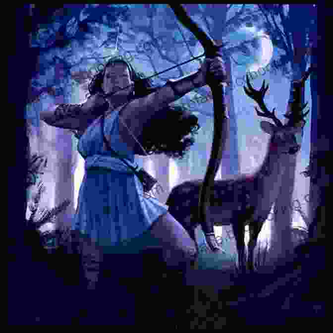 An Illustration Depicting The Greek Goddess Artemis Hunting In A Verdant Forest Poetry Of The Gods Illustrated