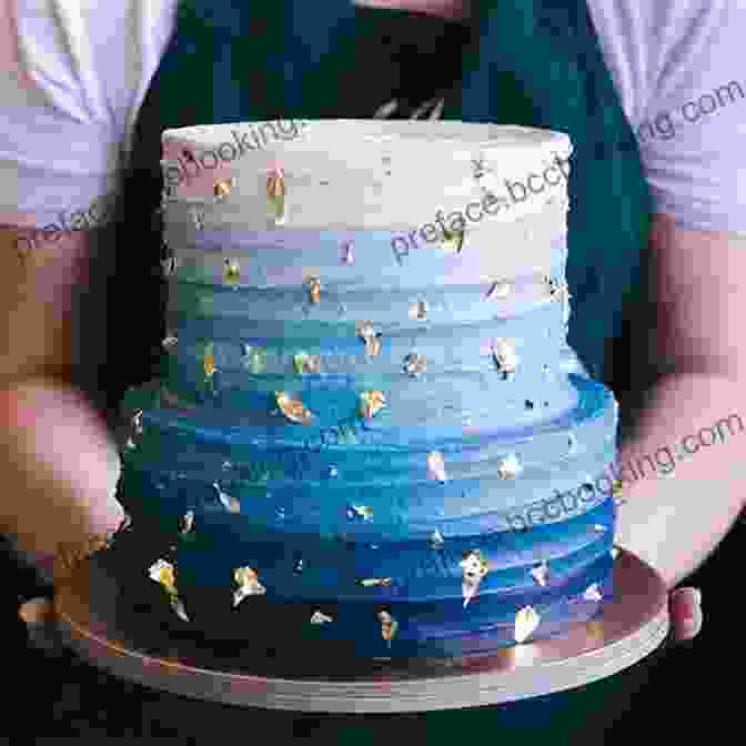 An Ombre Cake With Layers Of Vibrantly Colored Buttercream. How To Icing On The Cake Simple And Stunning: Baking And Decorating Easy Stunning Desserts
