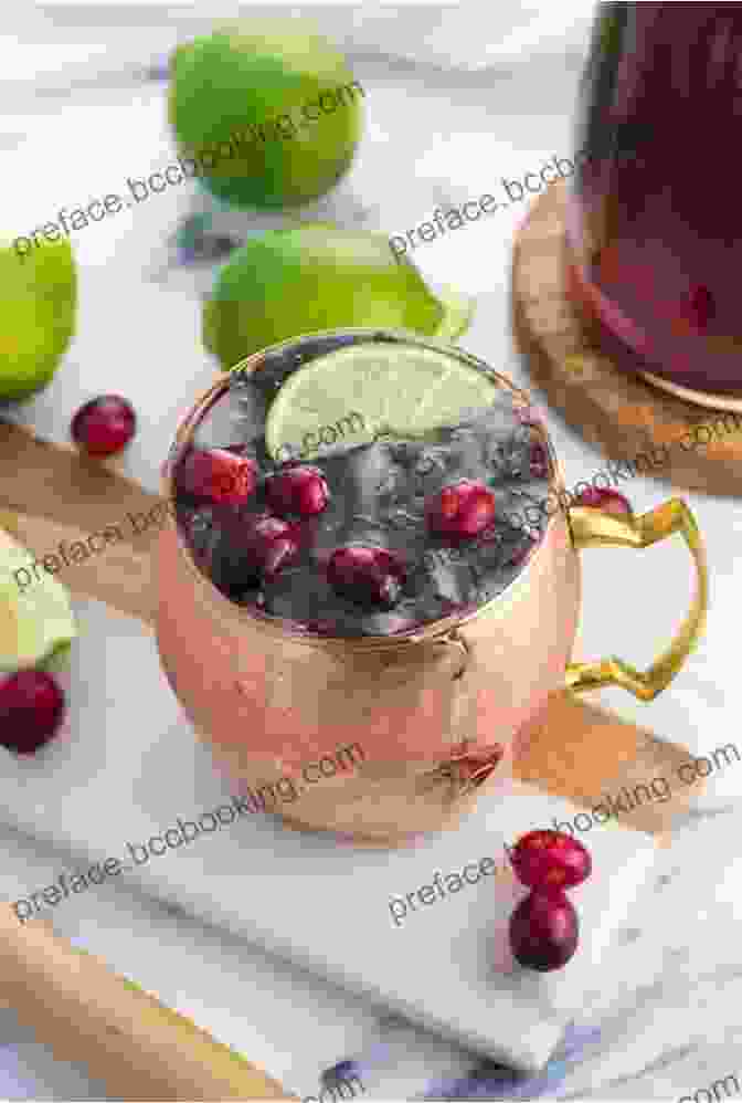Cranberry Moscow Mule In A Copper Mug Garnished With Cranberries And A Lime Wedge Creative Holiday Cocktails With Cocktails Recipes For Merry Holiday And Great Parties