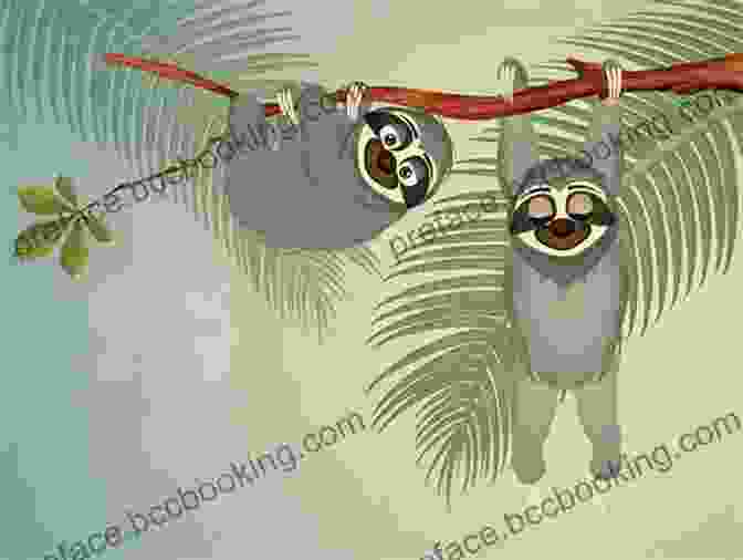 Illustration From 'Sloths In The Night' Depicting A Group Of Sloths Hanging From A Branch, Their Fluffy Fur Providing Warmth And Insulation. Peter Ernesto: Sloths In The Night