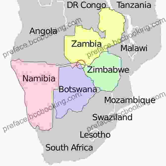 Map Of Zambia, Zimbabwe, Botswana, And Namibia Beyond The Victoria Falls: Forays Into Zambia Zimbabwe Botswana And Namibia