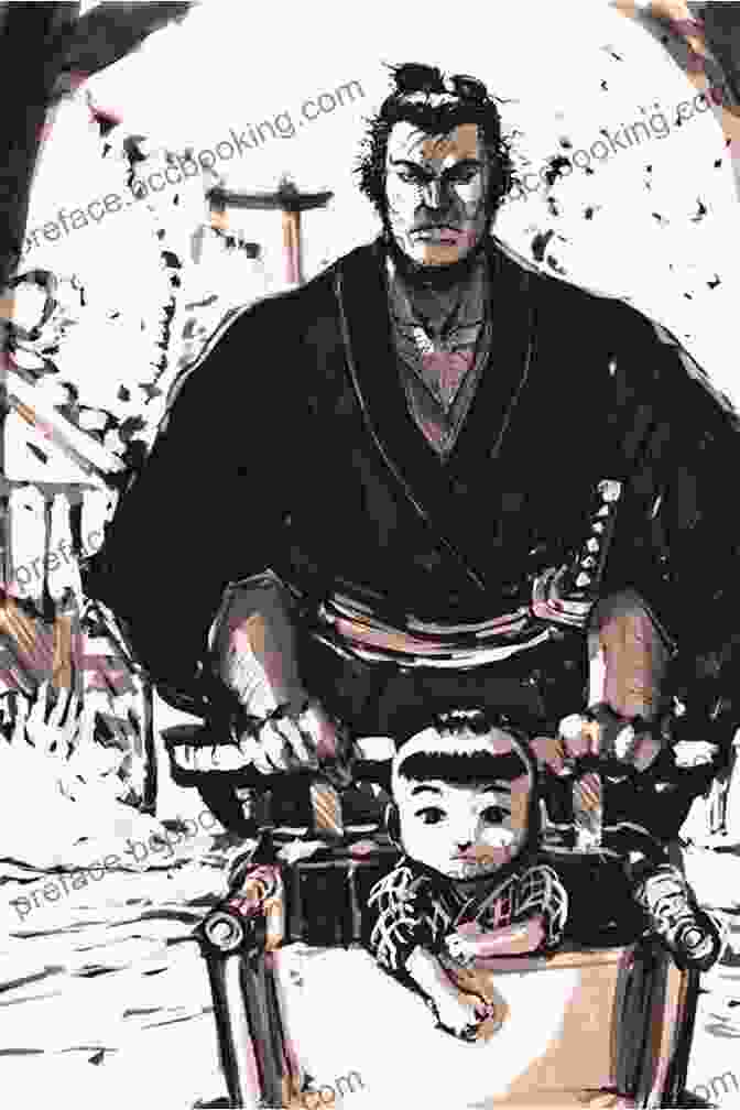 The Bell Warden Book Cover Featuring Ogami Itto And Daigoro On A Desolate Mountaintop Lone Wolf And Cub Volume 4: The Bell Warden (Lone Wolf And Cub (Dark Horse))